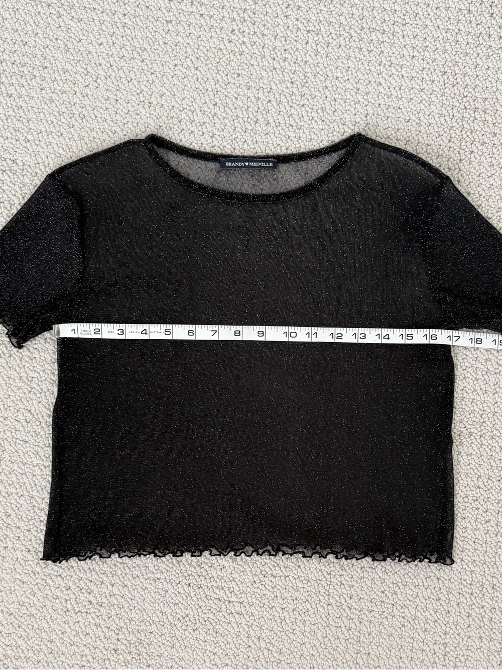 Brandy Melville Black Shimmer Top - Picture 7 of 8